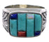 Authentic Silver Multicolor Southwest Ring Size 11-1/4 CX50036